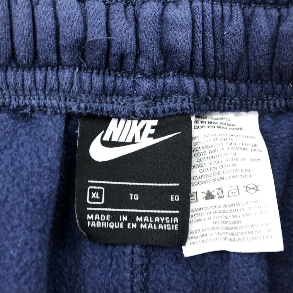 Nike Shorts Mens XL Blue Fleece Sweat 9 Inch Athletic Elastic Waist Pockets